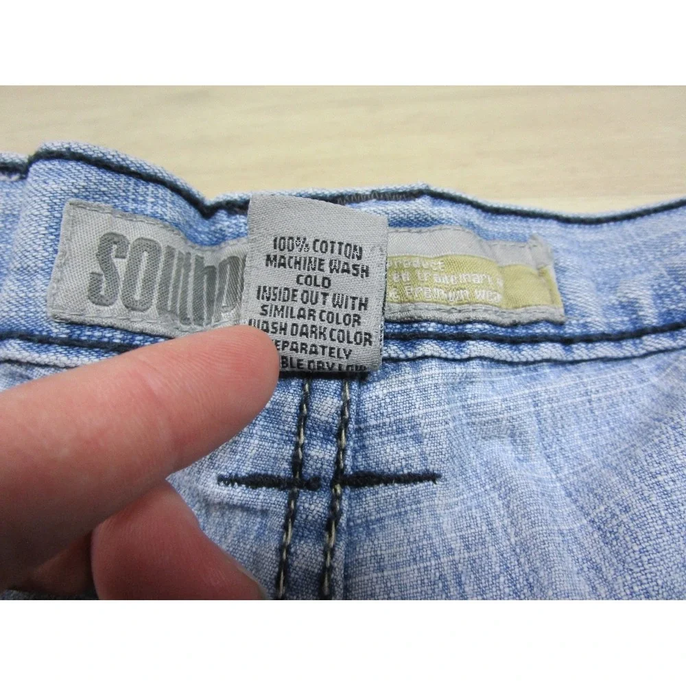 Vintage Y2K Southpole Baggy Loose Denim Jeans (34x33) Hip Hop Embroidered